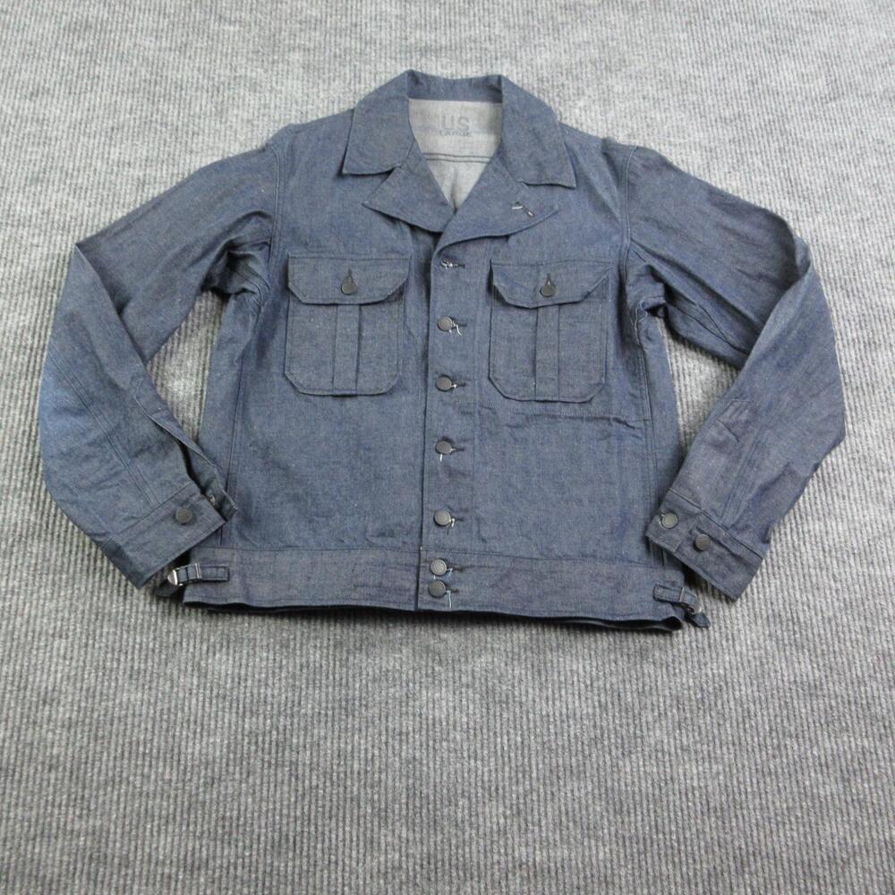 Mister Freedom Jacket Mens L Blue Denim Utility Jacket MFSC-1322